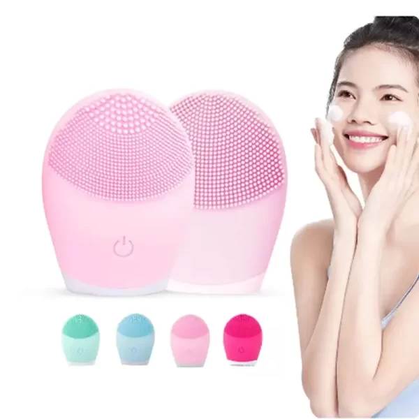 Escova 2 em 1 de silicone para massagem e limpeza facial